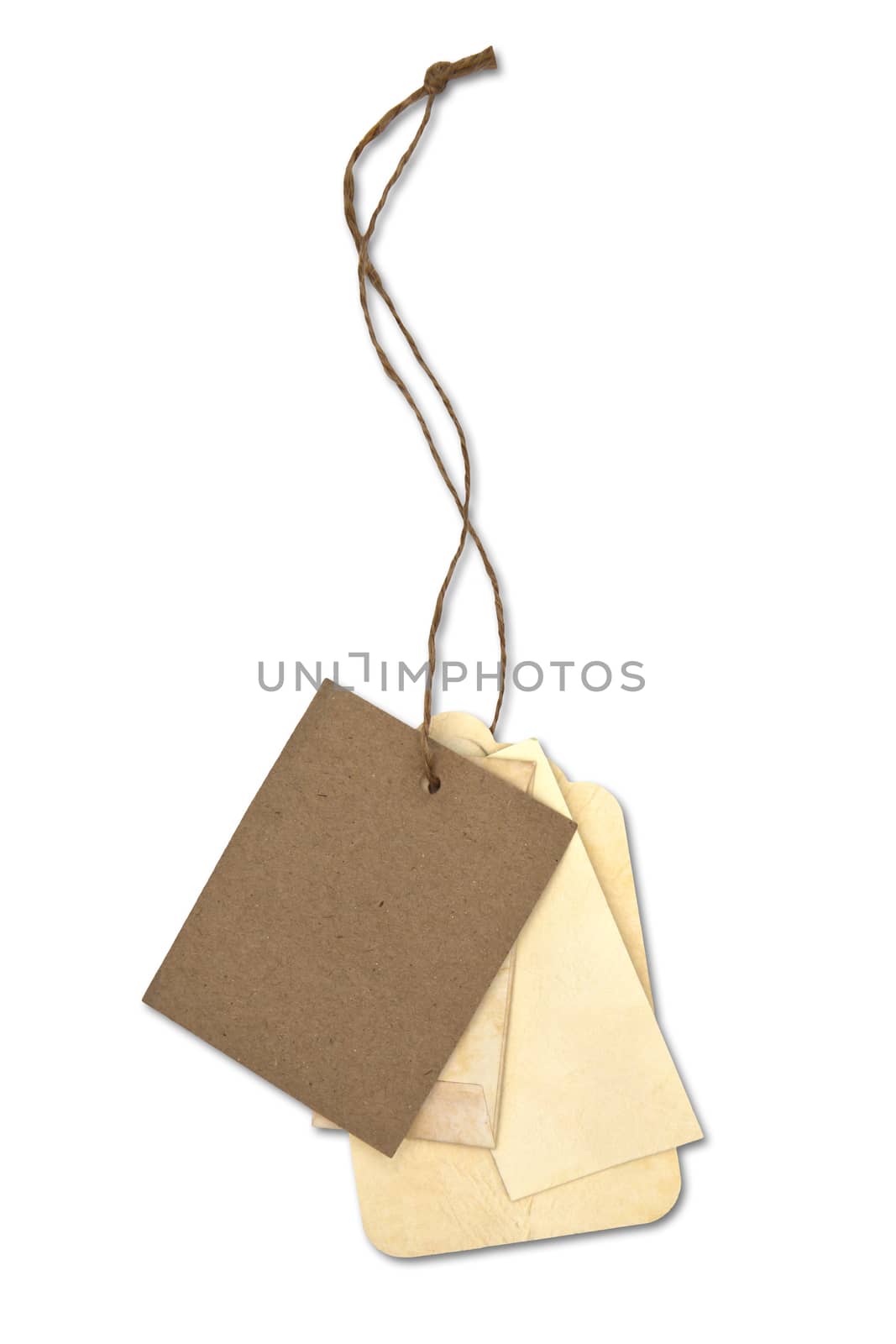 Blank tag tied with brown string