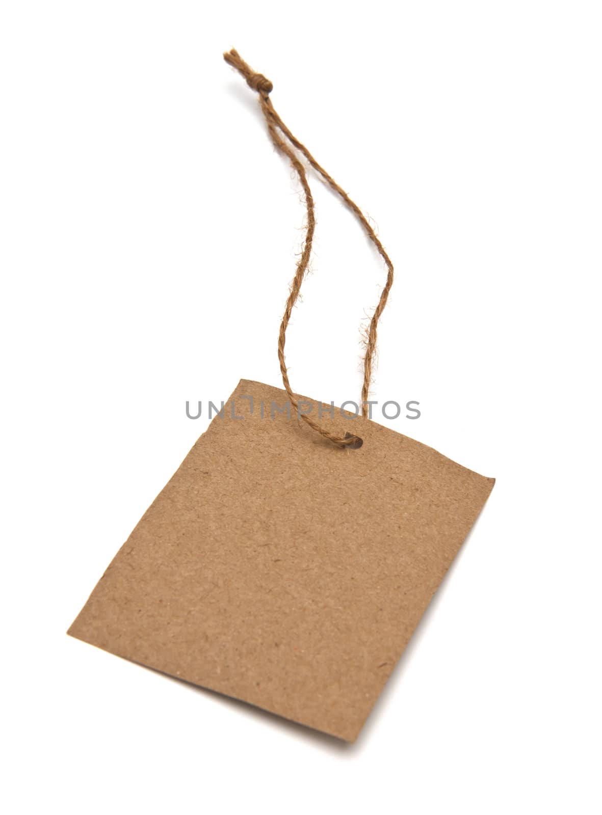 Blank tag tied with brown string