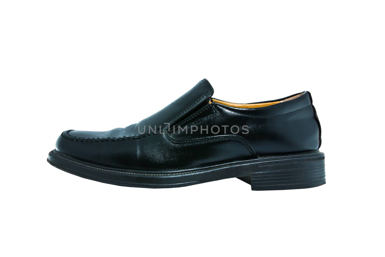Black male shoes isolated on the white background