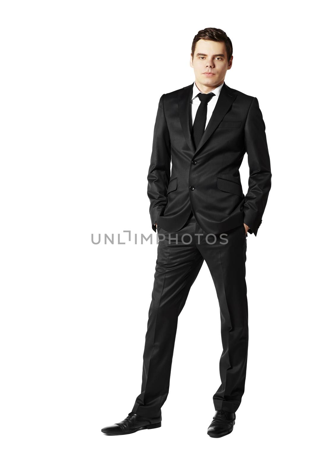 Young businessman. Studio shot isolated on white background