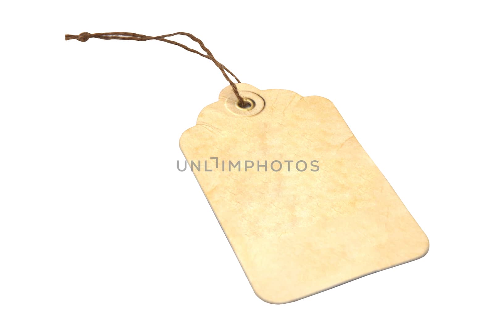 Blank tag tied with brown string