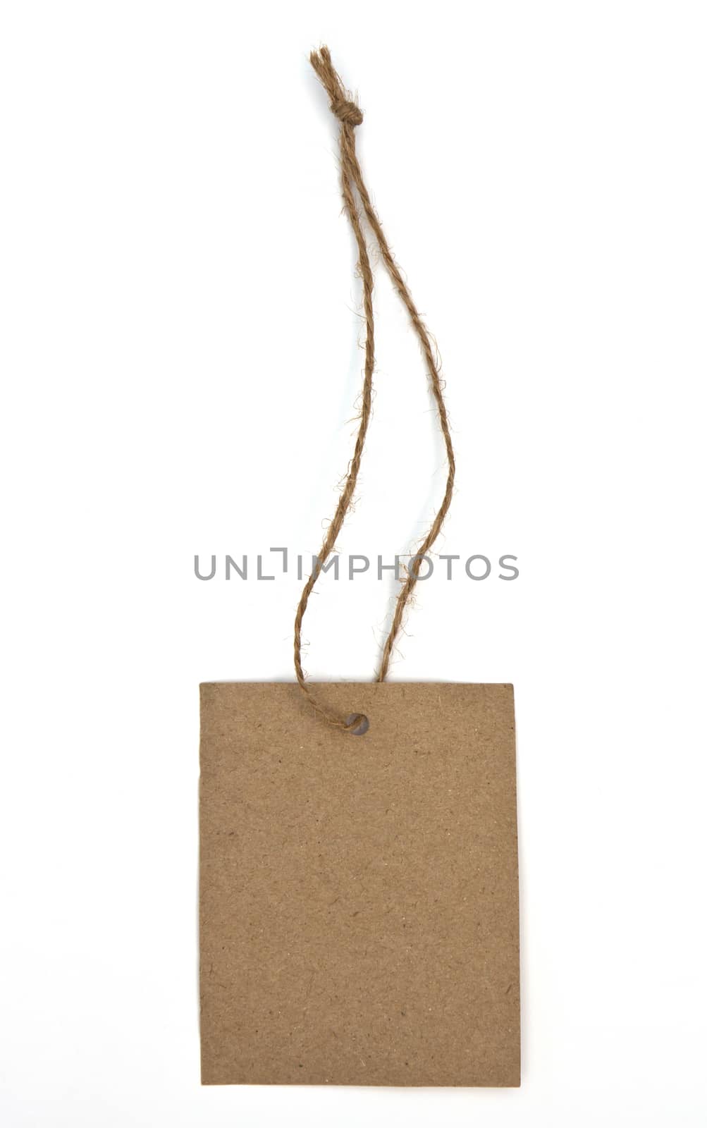 Blank tag tied with brown string