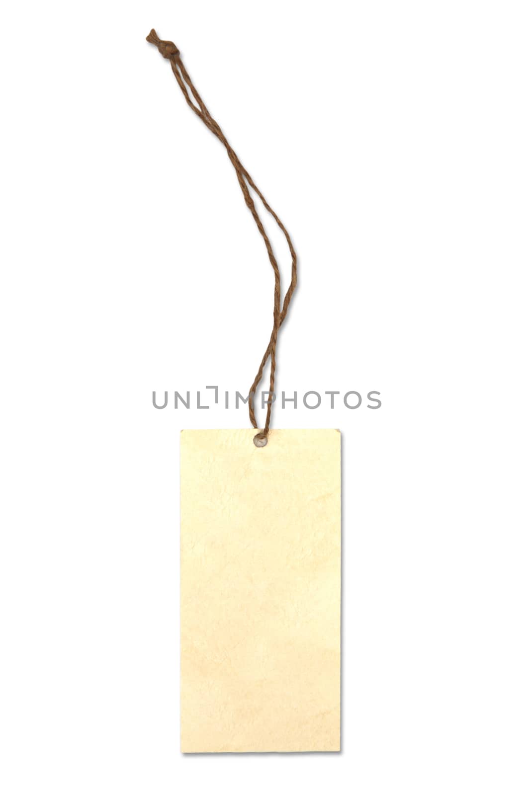Blank tag tied with brown string