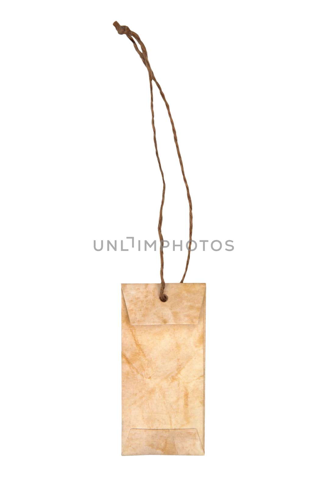 Blank tag tied with brown string