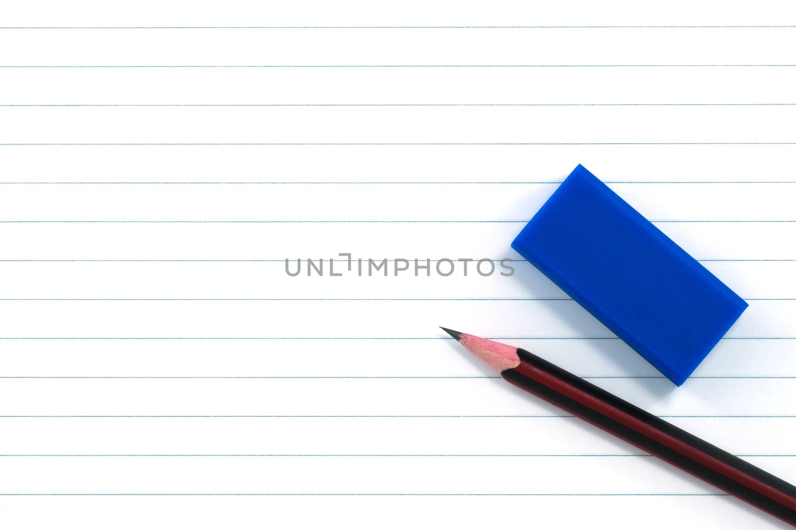 pencil and eraser on paper