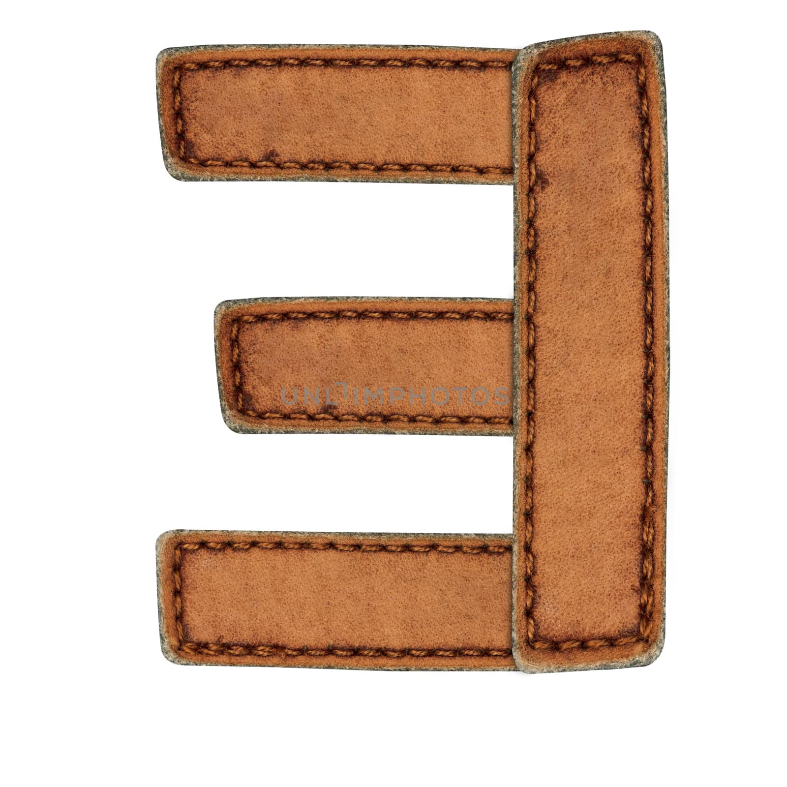 Leather alphabet isolate on white