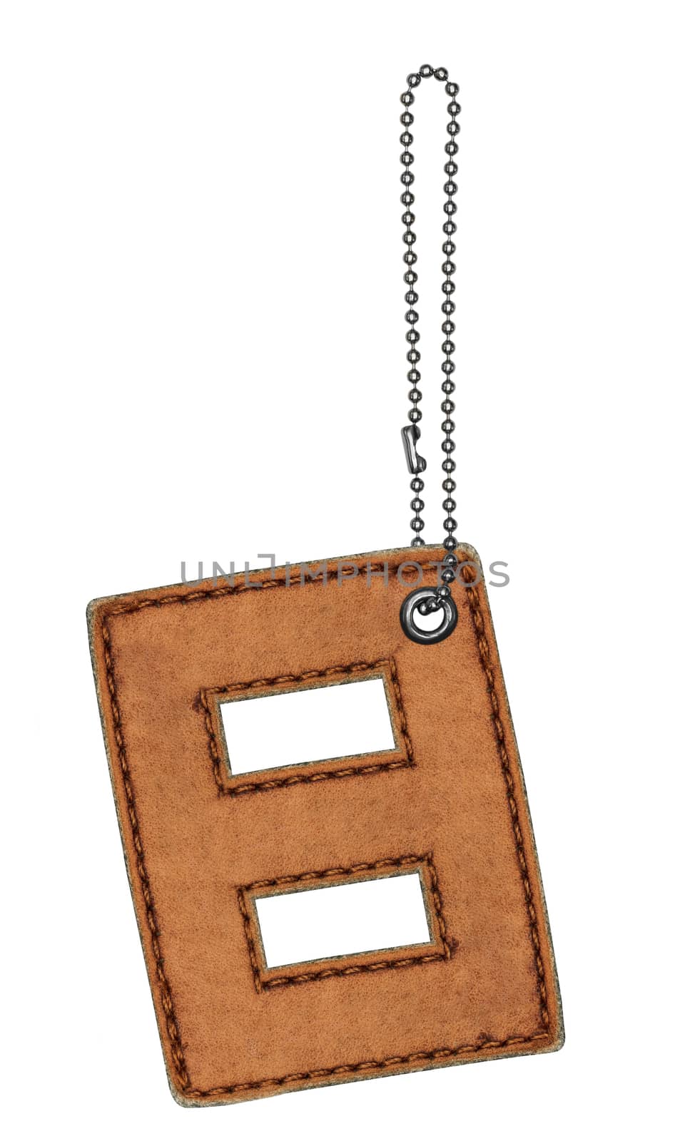 Leather alphabet with chain isolated on white