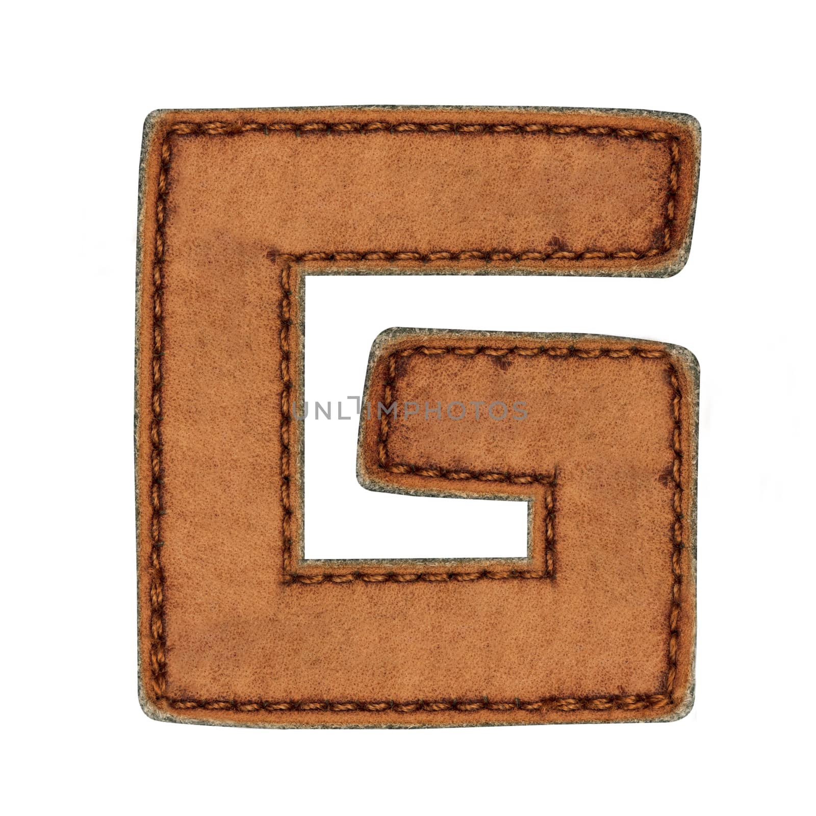 Leather alphabet isolate on white