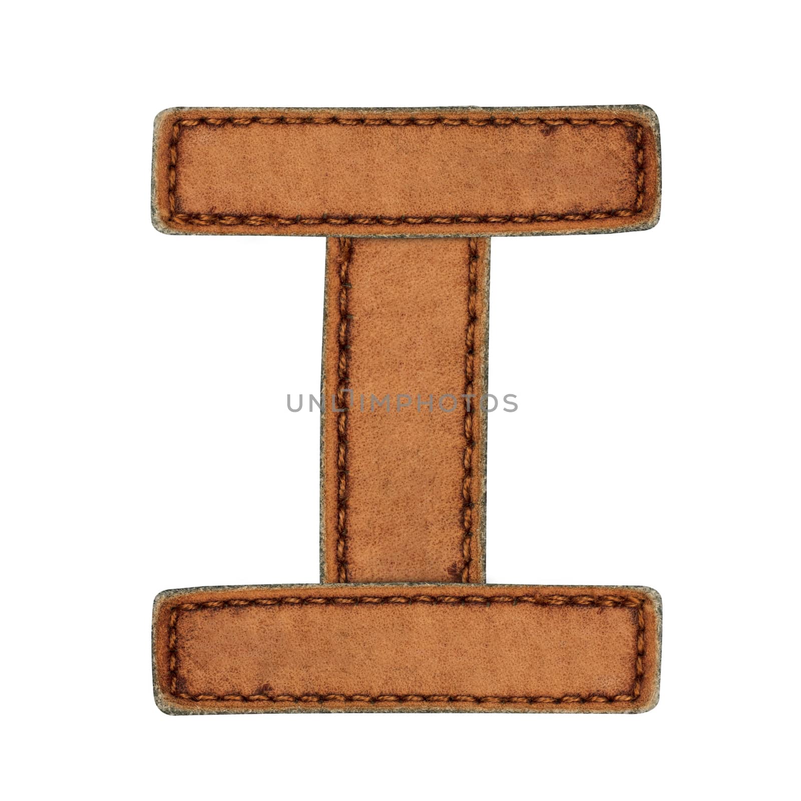 Leather alphabet isolate on white