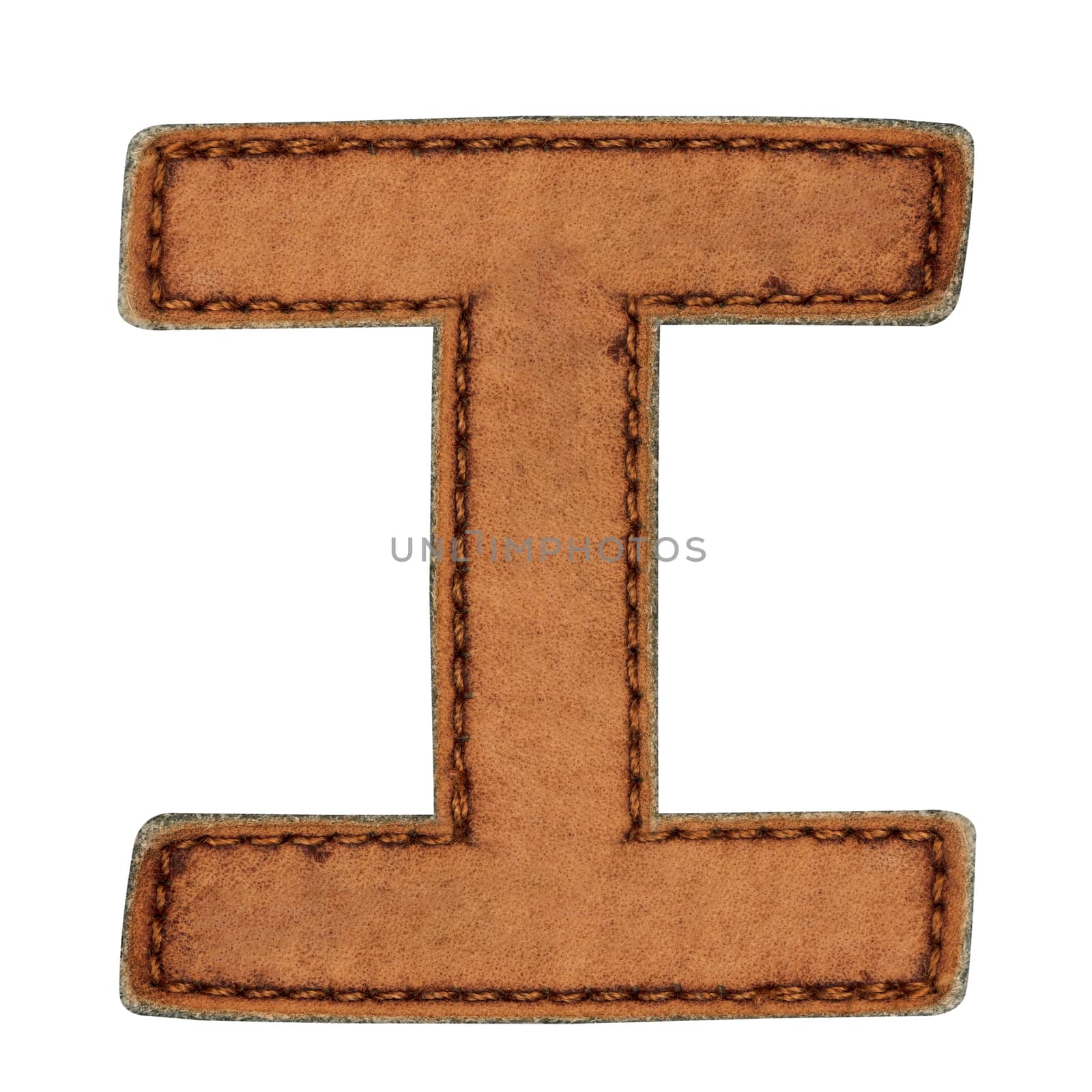 Leather alphabet isolate on white