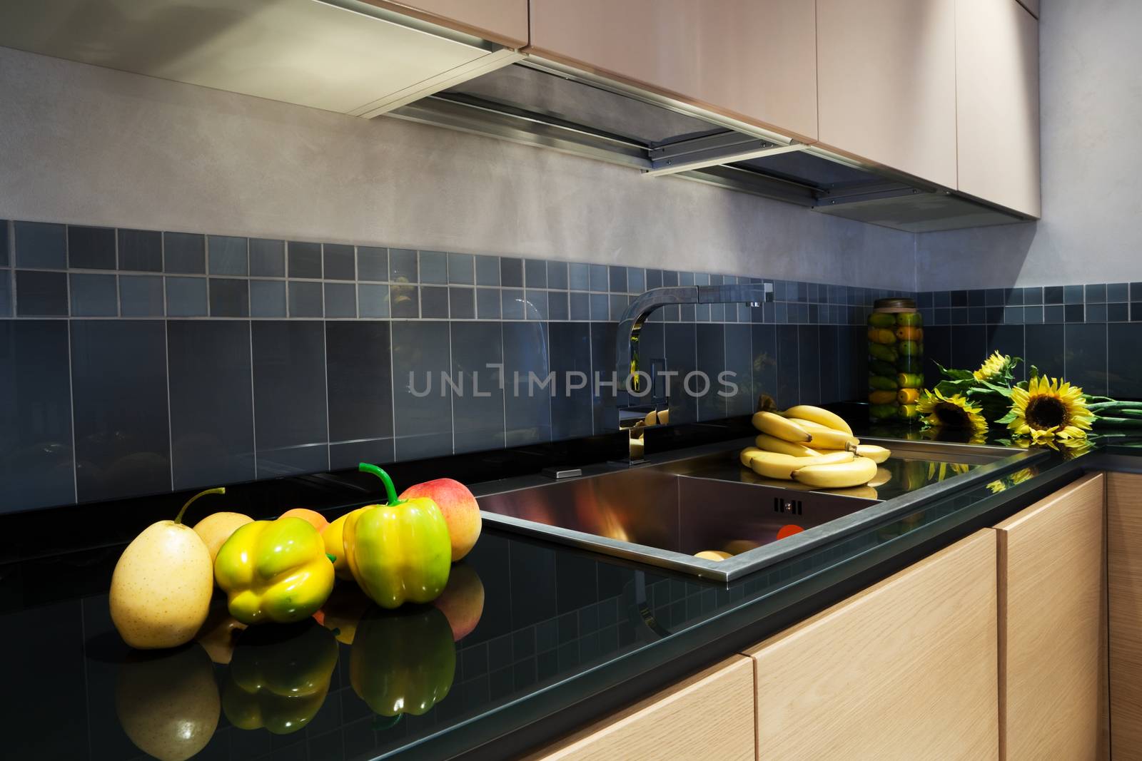 fashionable and beautiful kitchen in a modern apartment