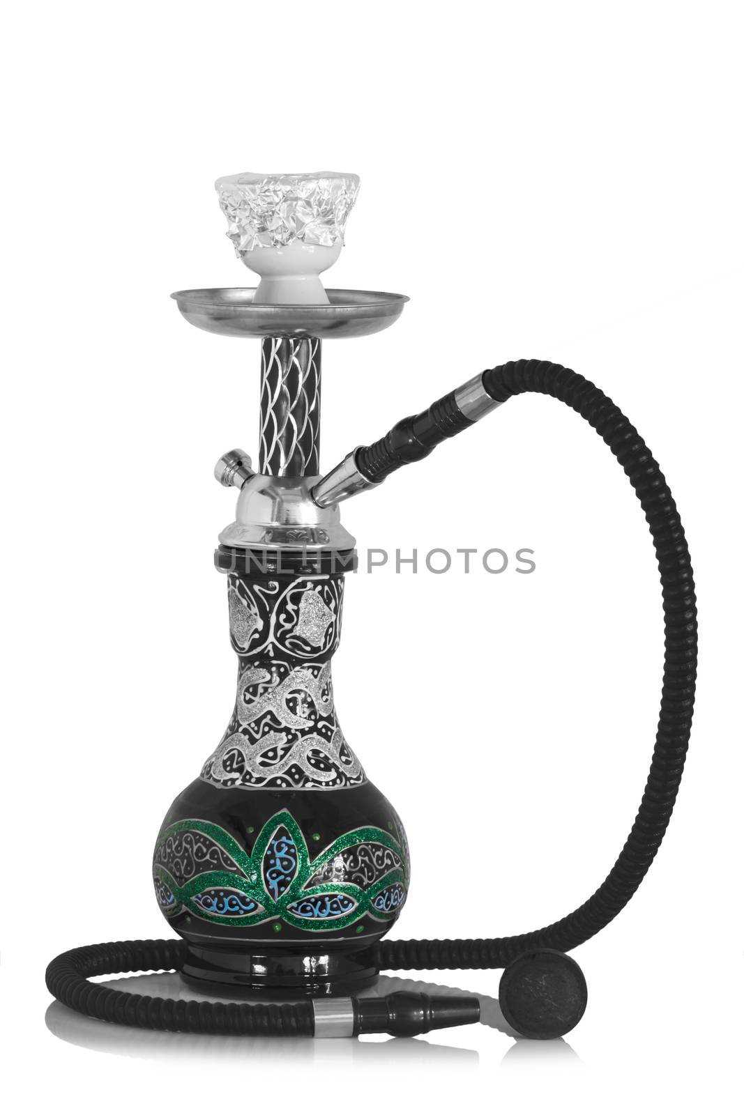 An ornate Syrian sheesha or hooka water pipe