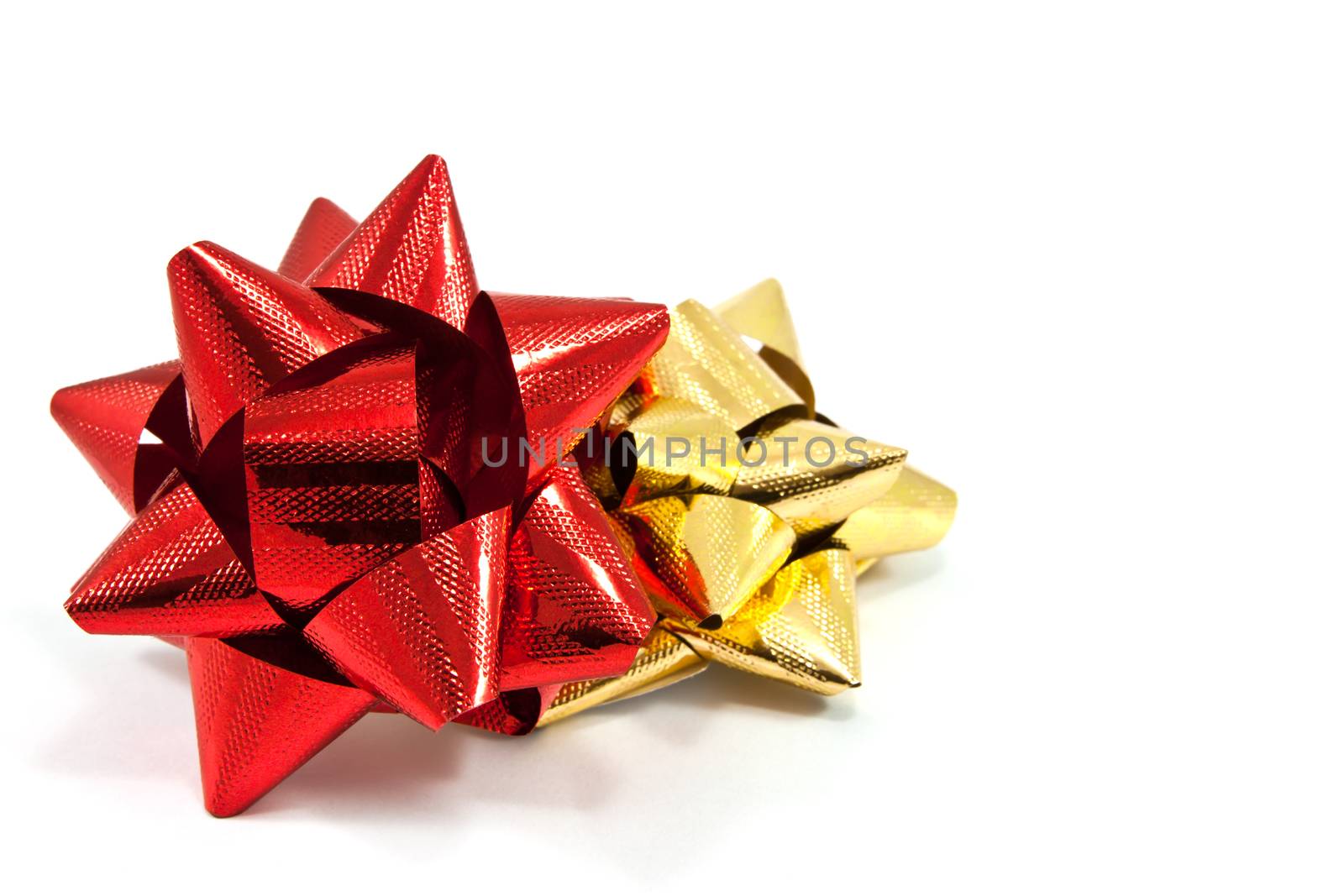 Shiny ribbon on white background