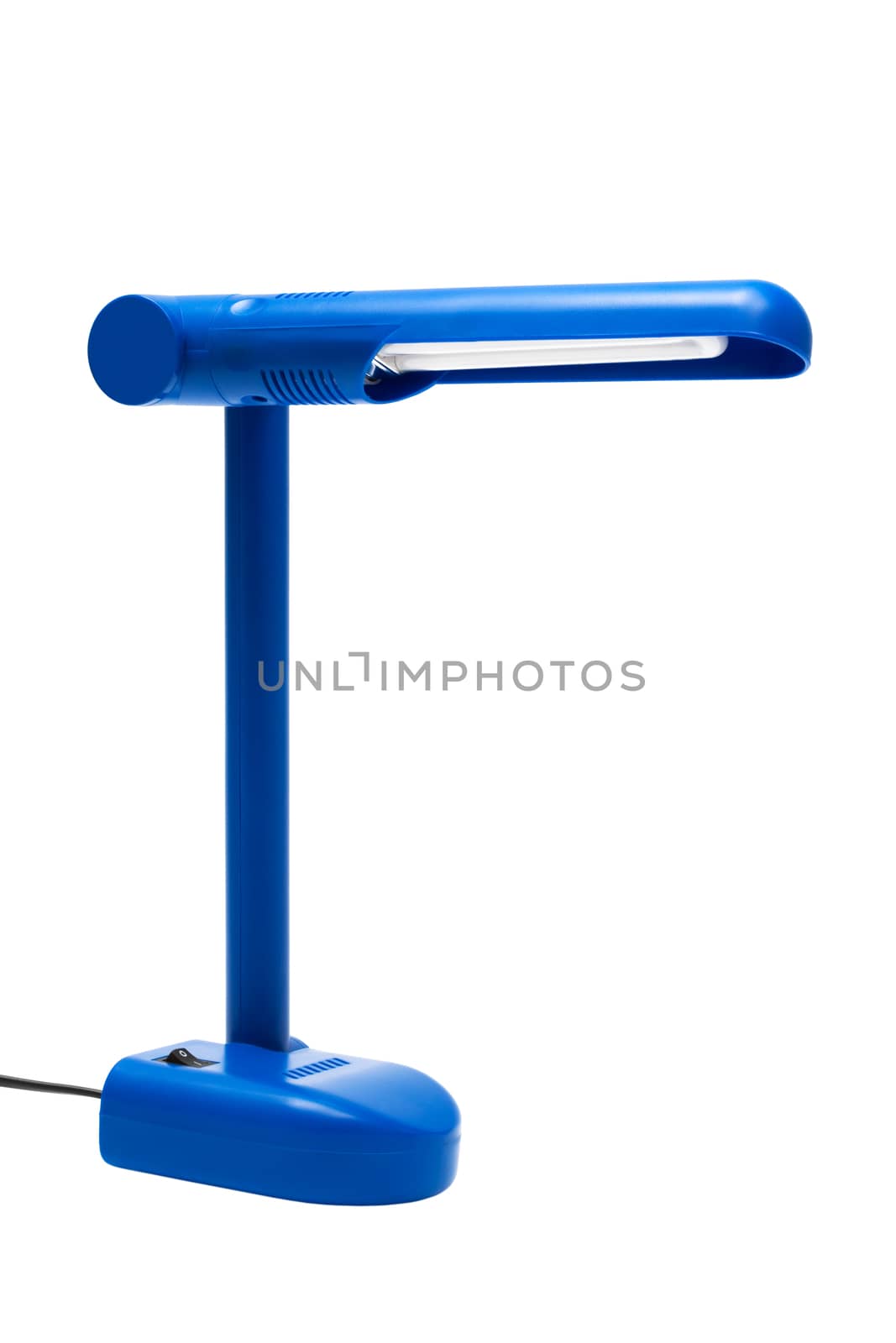 blue modern lamp on a white background