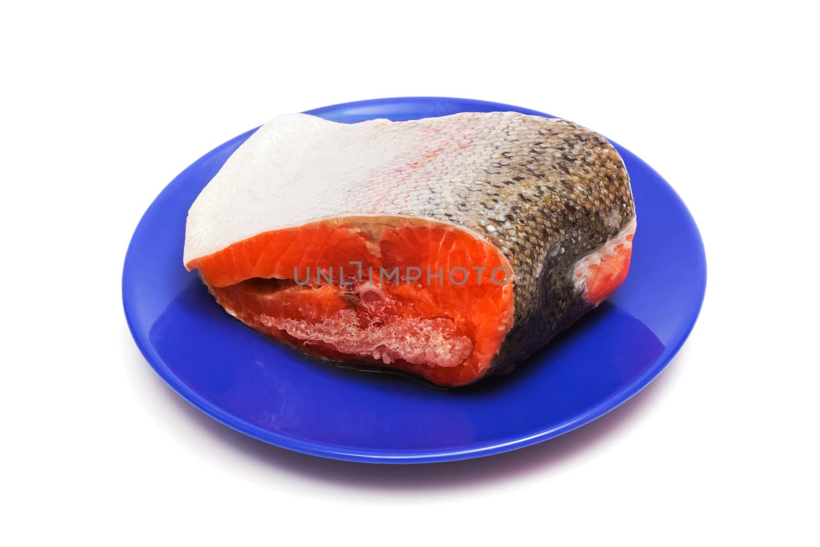 fresh salted fish on a white background