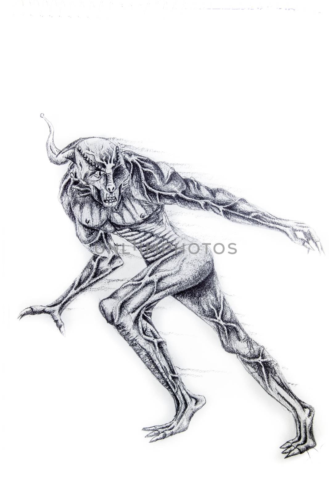 Alien monster, Tattoo sketch illustration by FernandoCortes