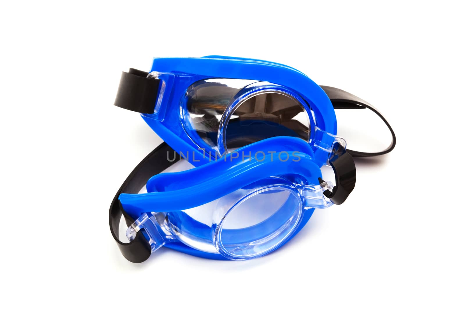 goggles for swimming on a white background