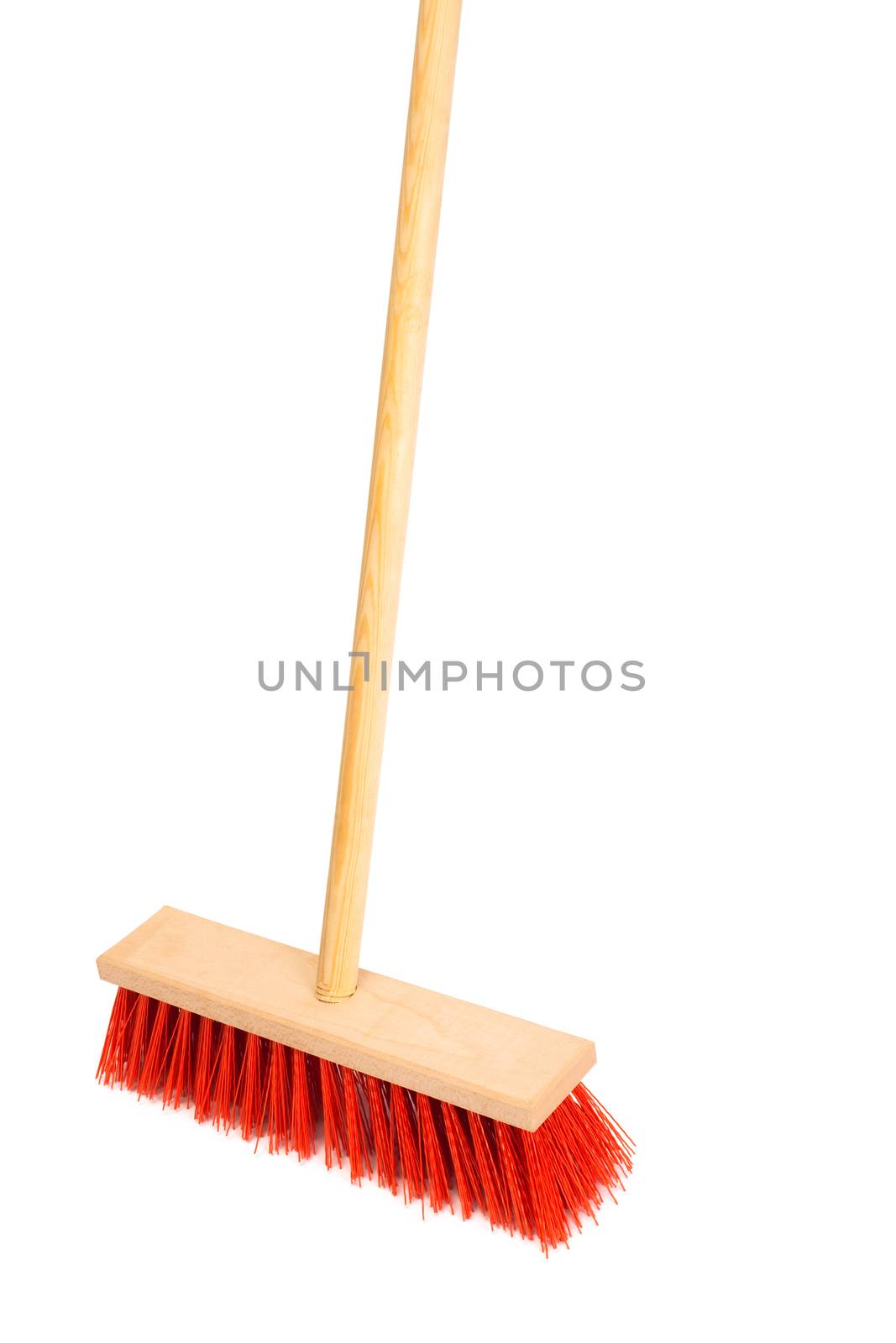 Beautiful red mop on a white background