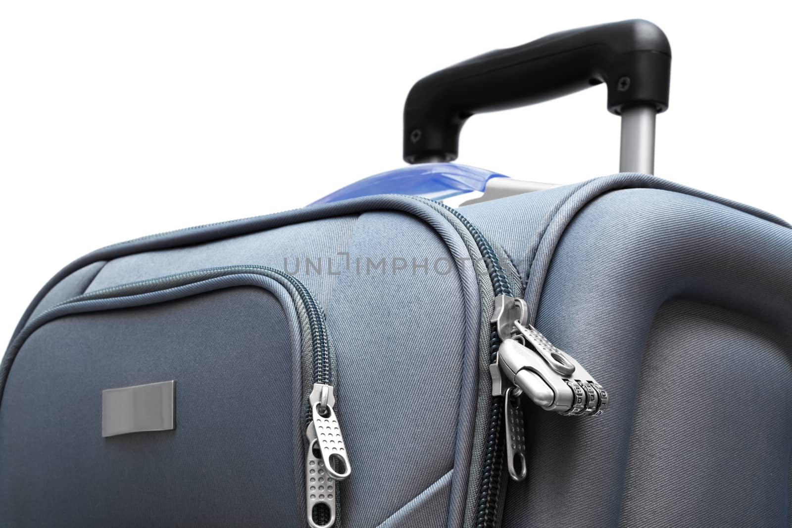 modern large suitcase on a white background