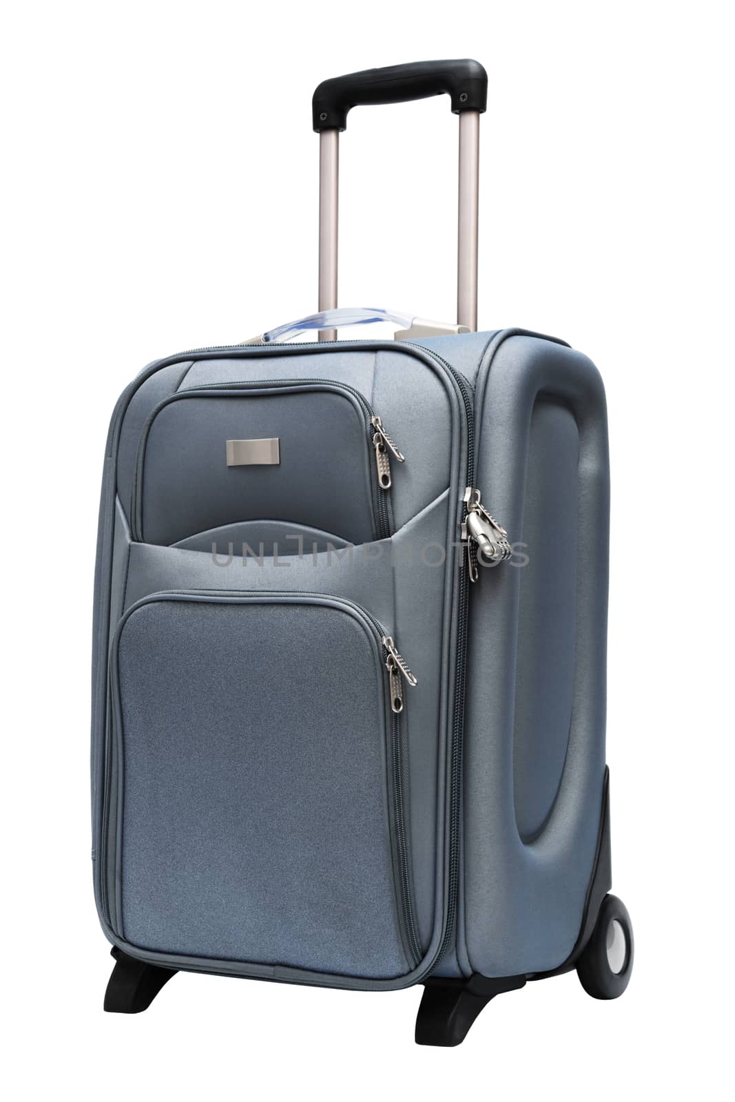 modern large suitcase on a white background