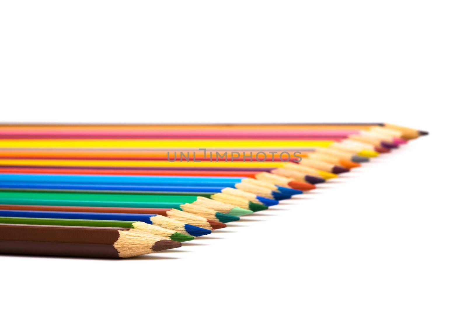 Beautiful color pencils on a white background