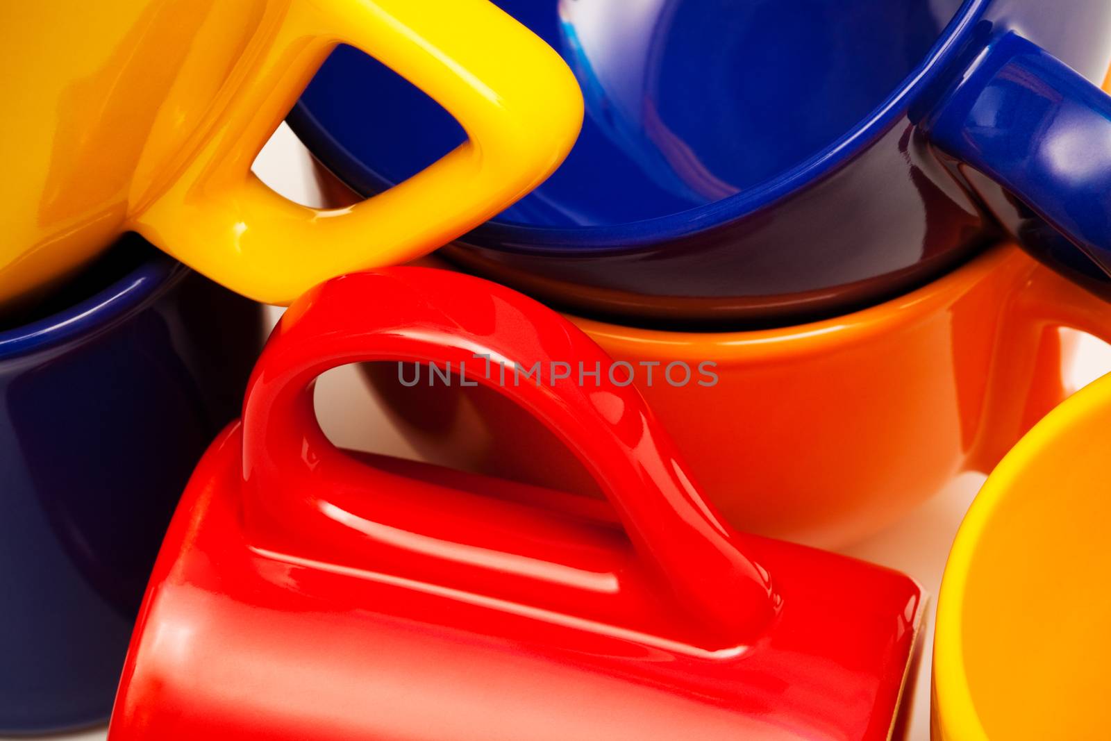 modern and colorful porcelain cup close up