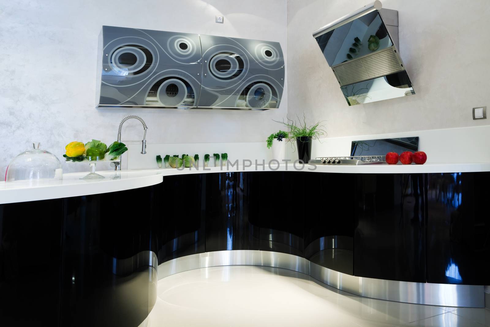 fashionable and beautiful kitchen in a modern apartment