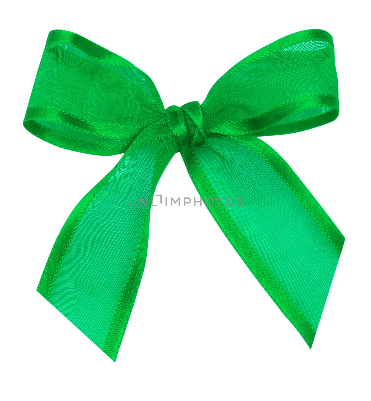 silk ribbon knot on white background