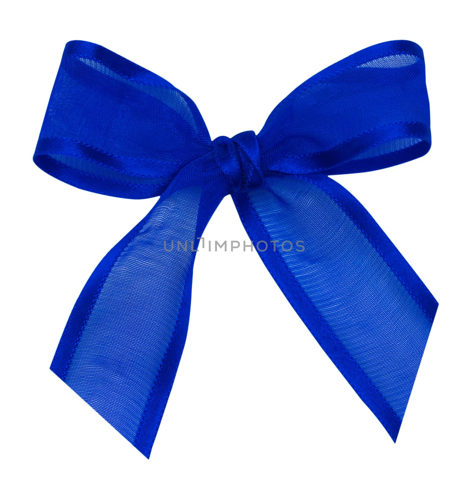 silk ribbon knot on white background