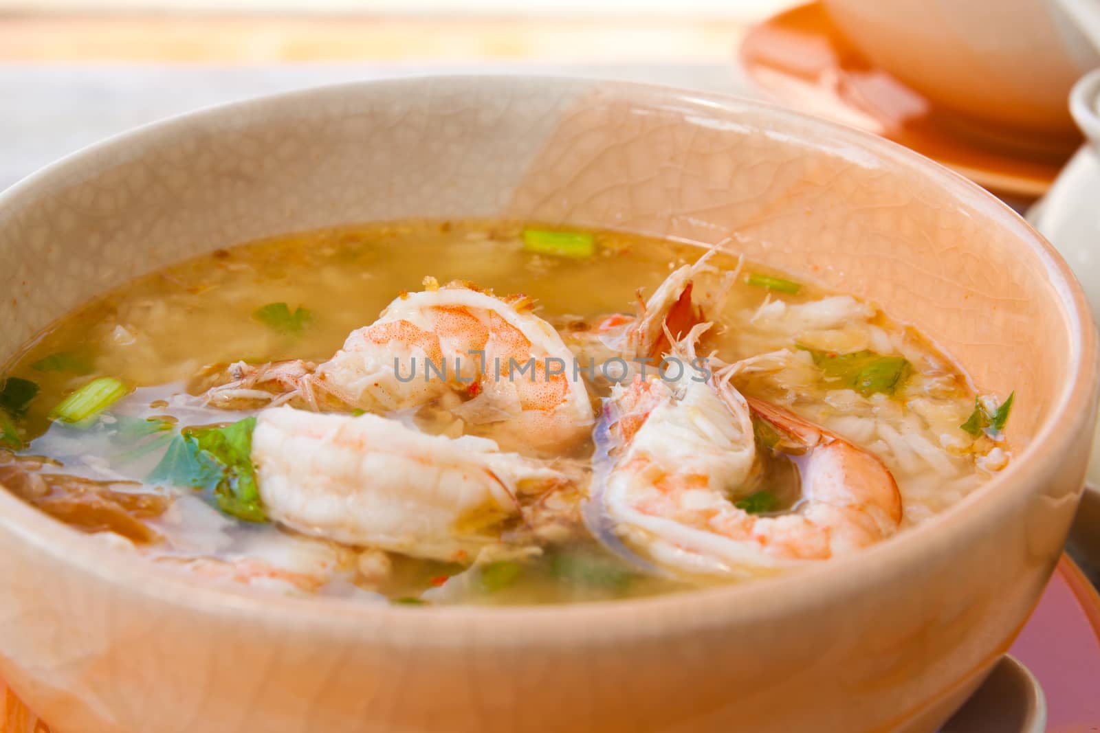 THAI RICE SOUP WITH SHRIMP