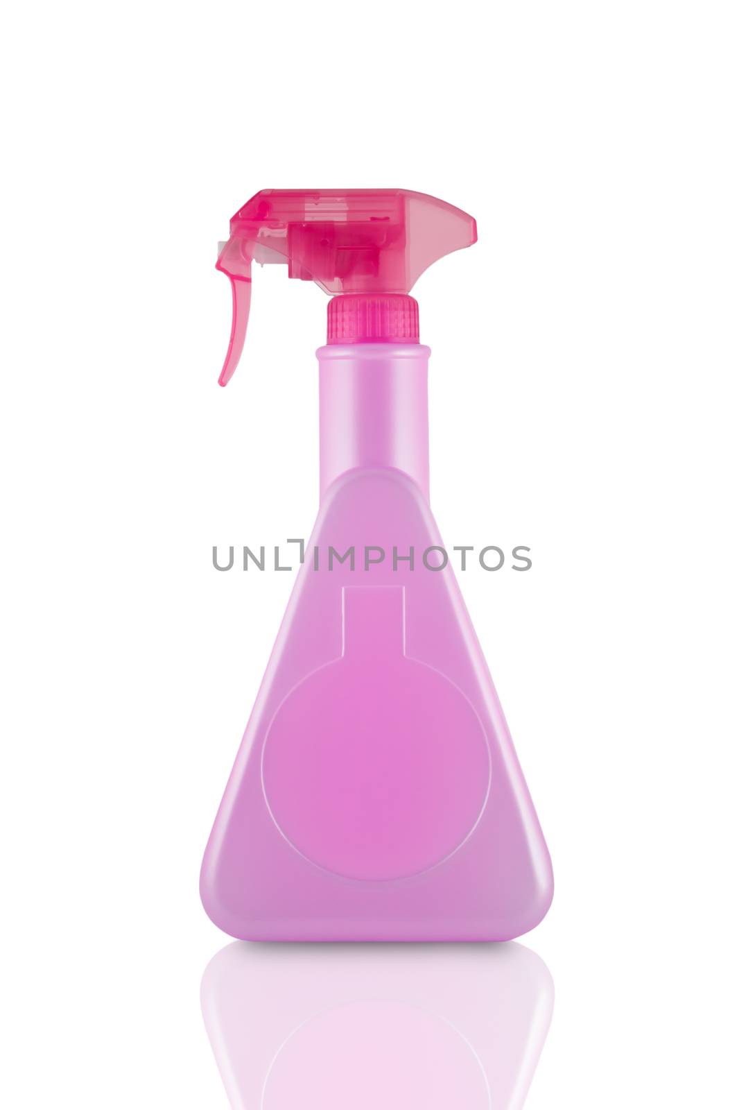 blank sanitary bottle on white background