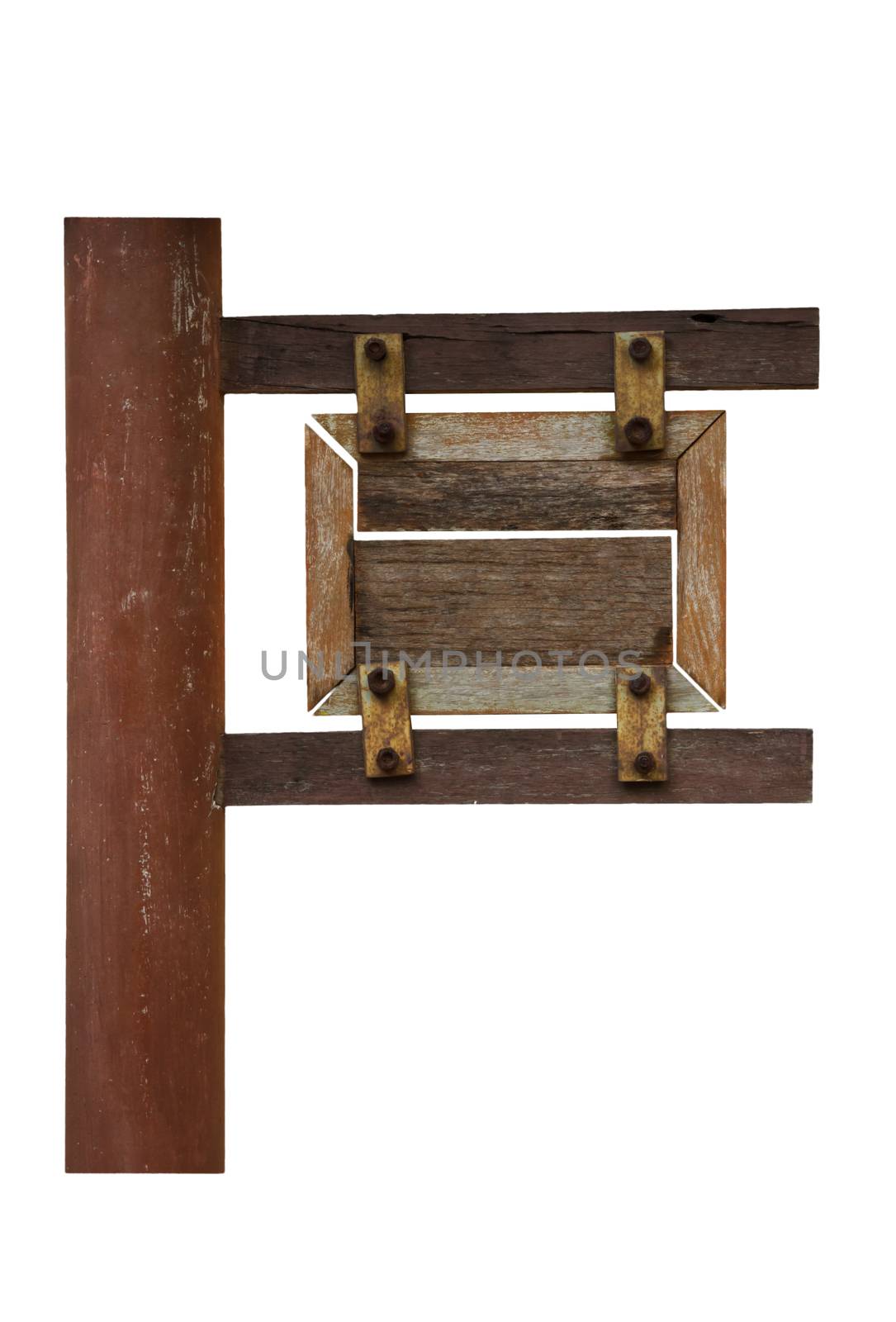 vintage signboard isolated on a white background