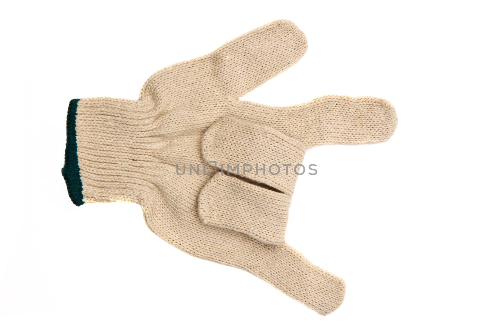 fabric gloves isolated on white background.