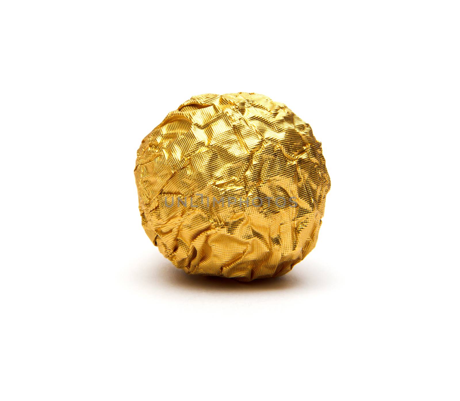 Chocolate balls on white background