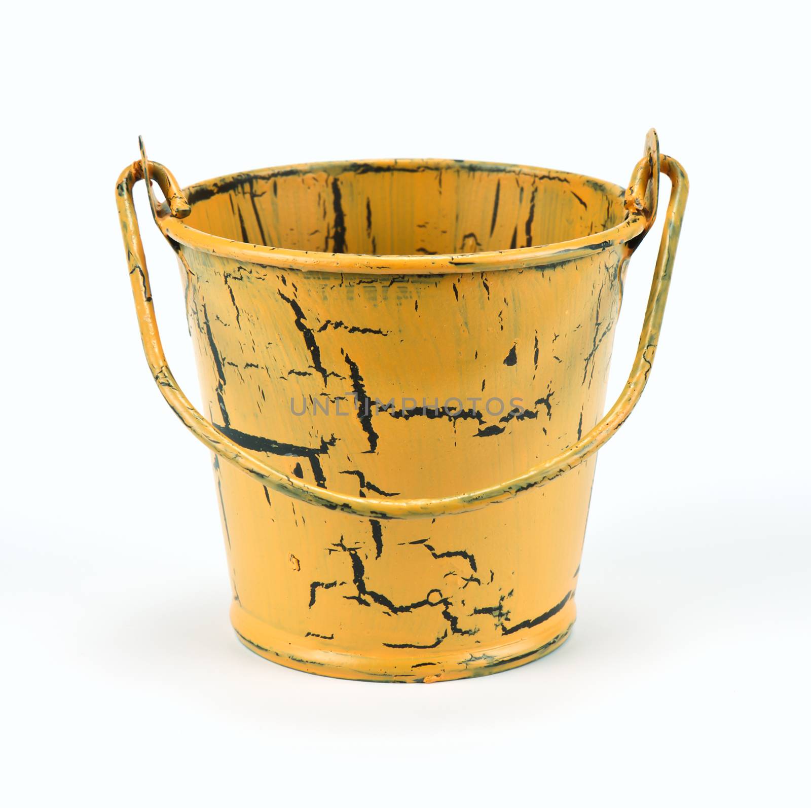 Old bucket isolated on a white background