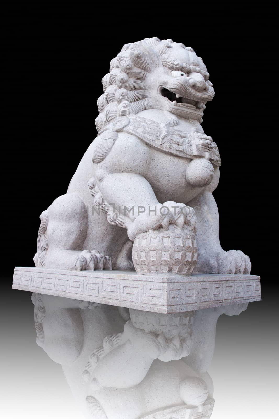 lion statue in chinese style temple