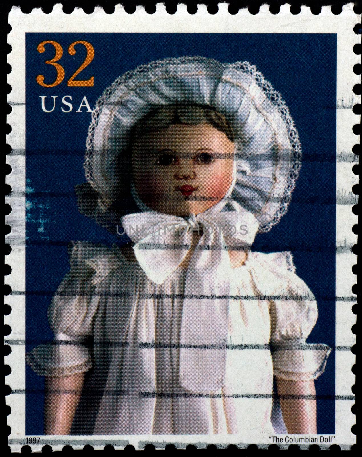 USA - CIRCA 1997 : Stamp printed in the USA shows The Columbian Doll, circa 1997