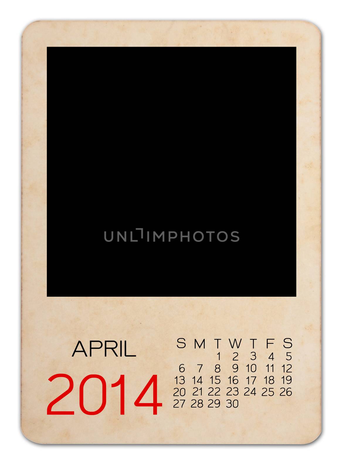Calendar 2014 on the Empty old photo