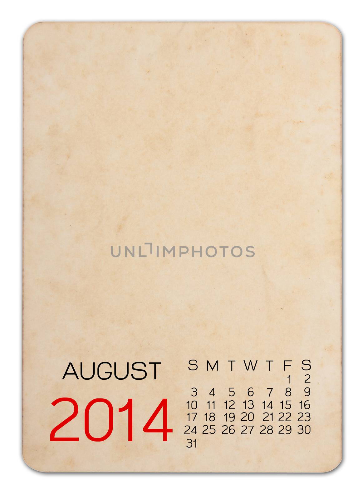Calendar 2014 on the Empty old photo