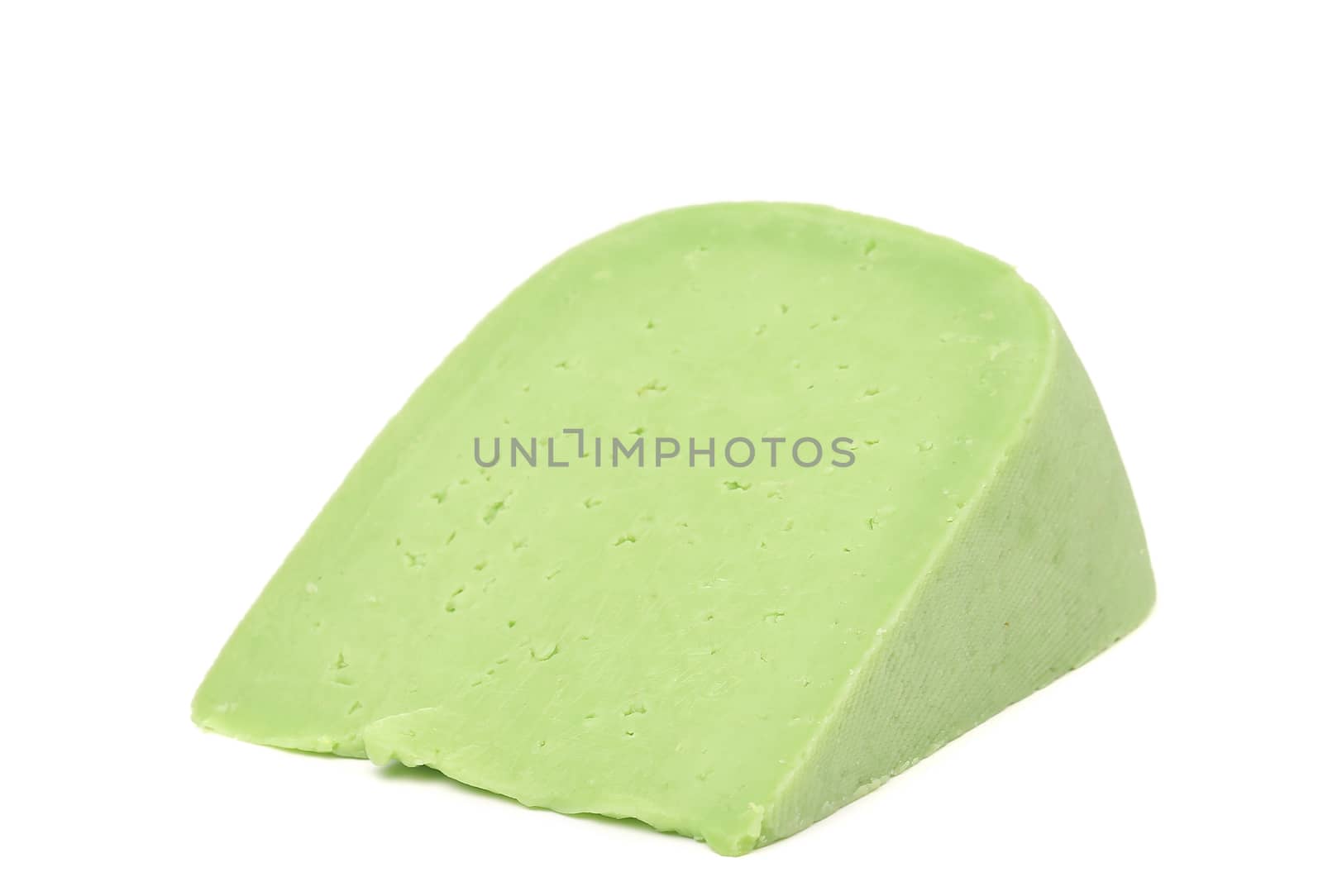 Green cheese. Isolated on a white background.