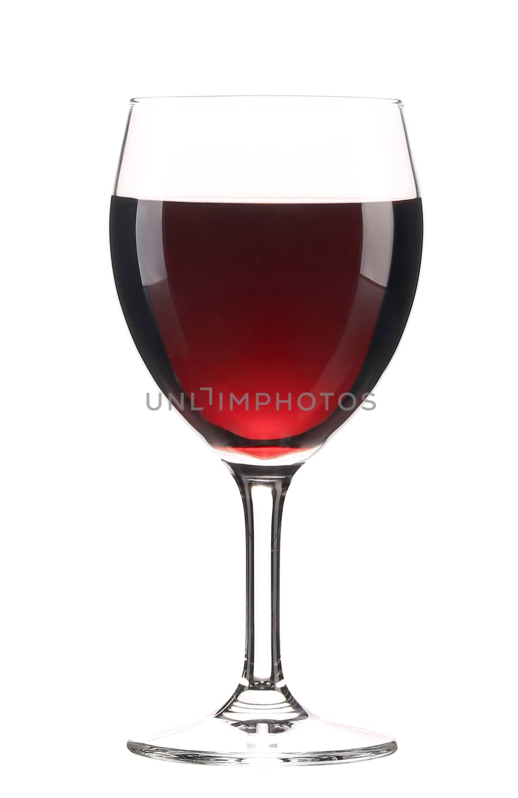 Glass of red wine. Isolated on a white background.