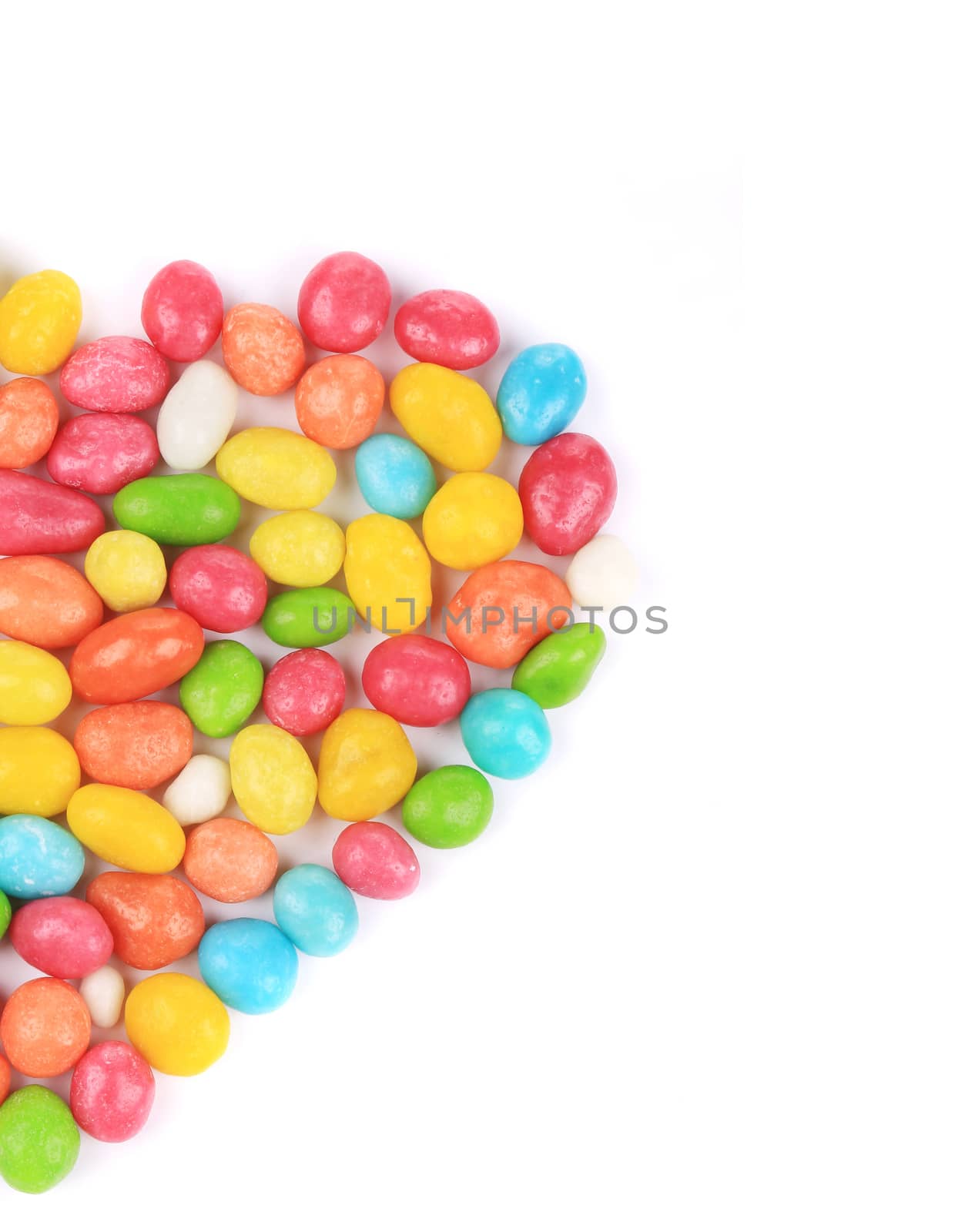 Colorful ball candies. Isolated on a white background.