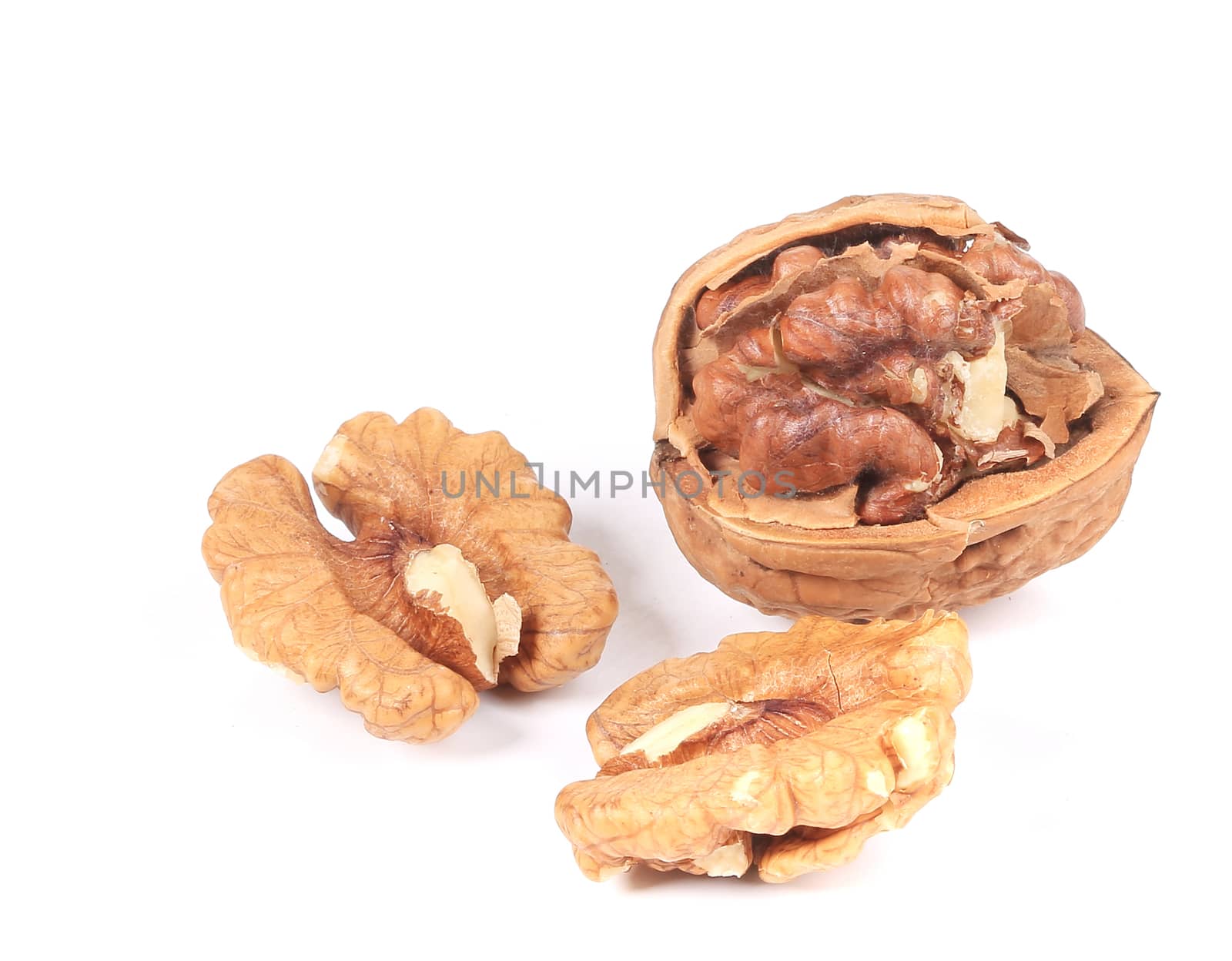 Walnuts. Isolated on a white background.
