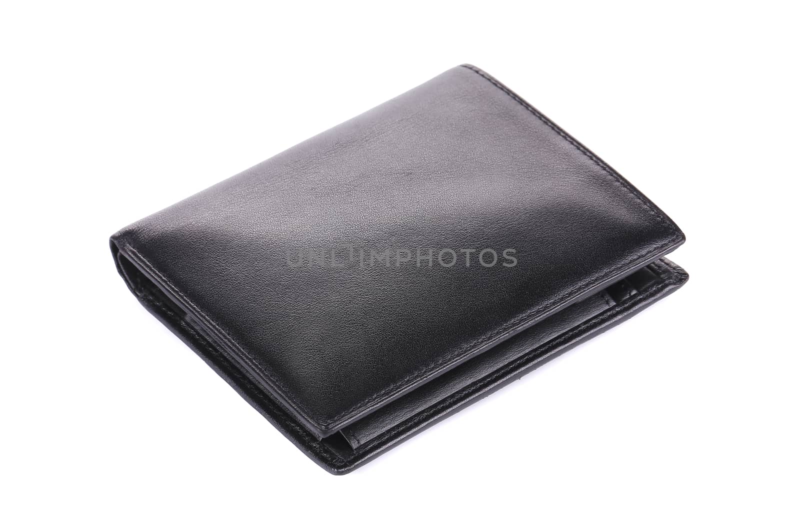 Leather wallet. Isolated on a white background.