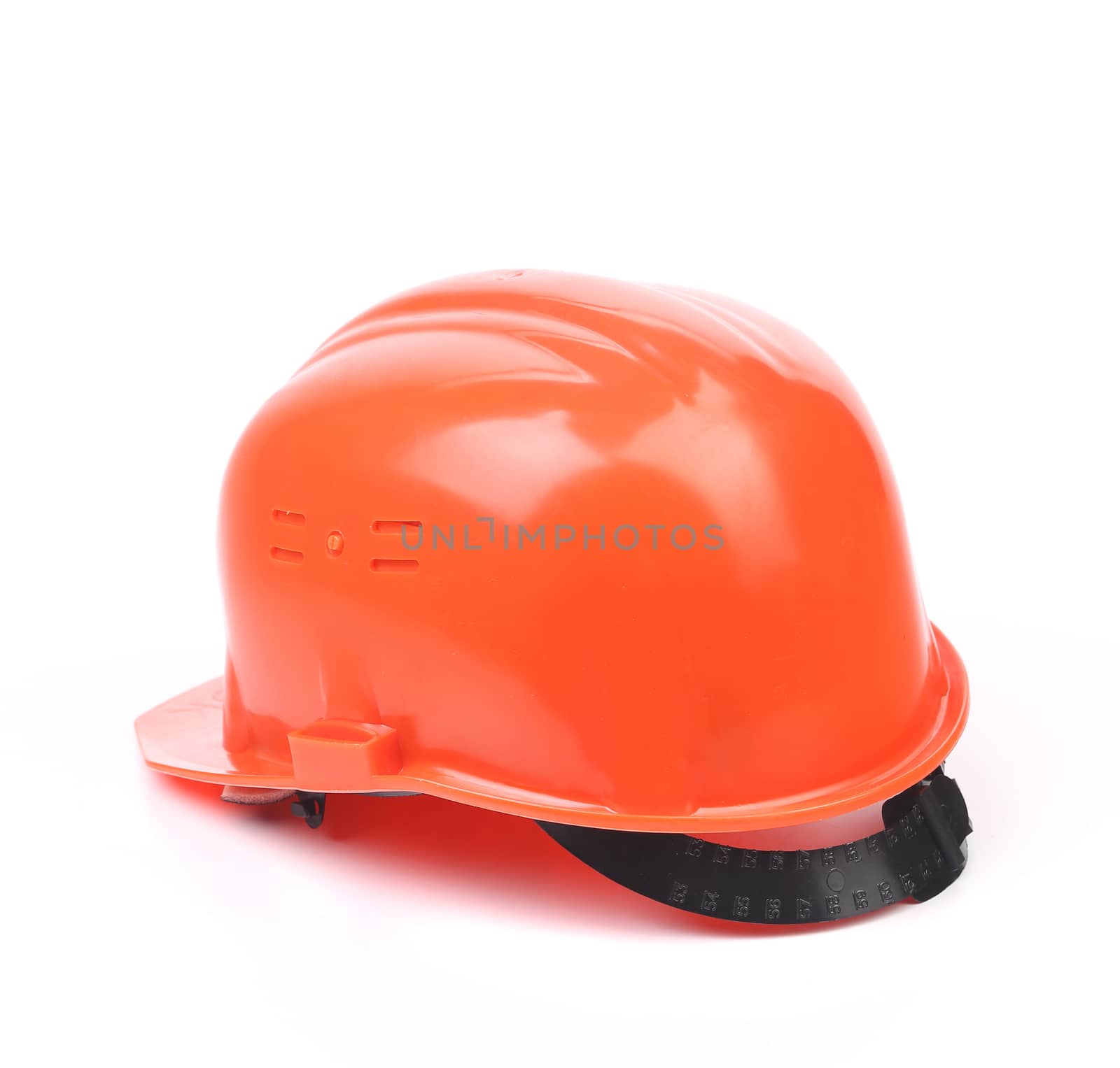 Orange hard hat. Isolated on a white background.