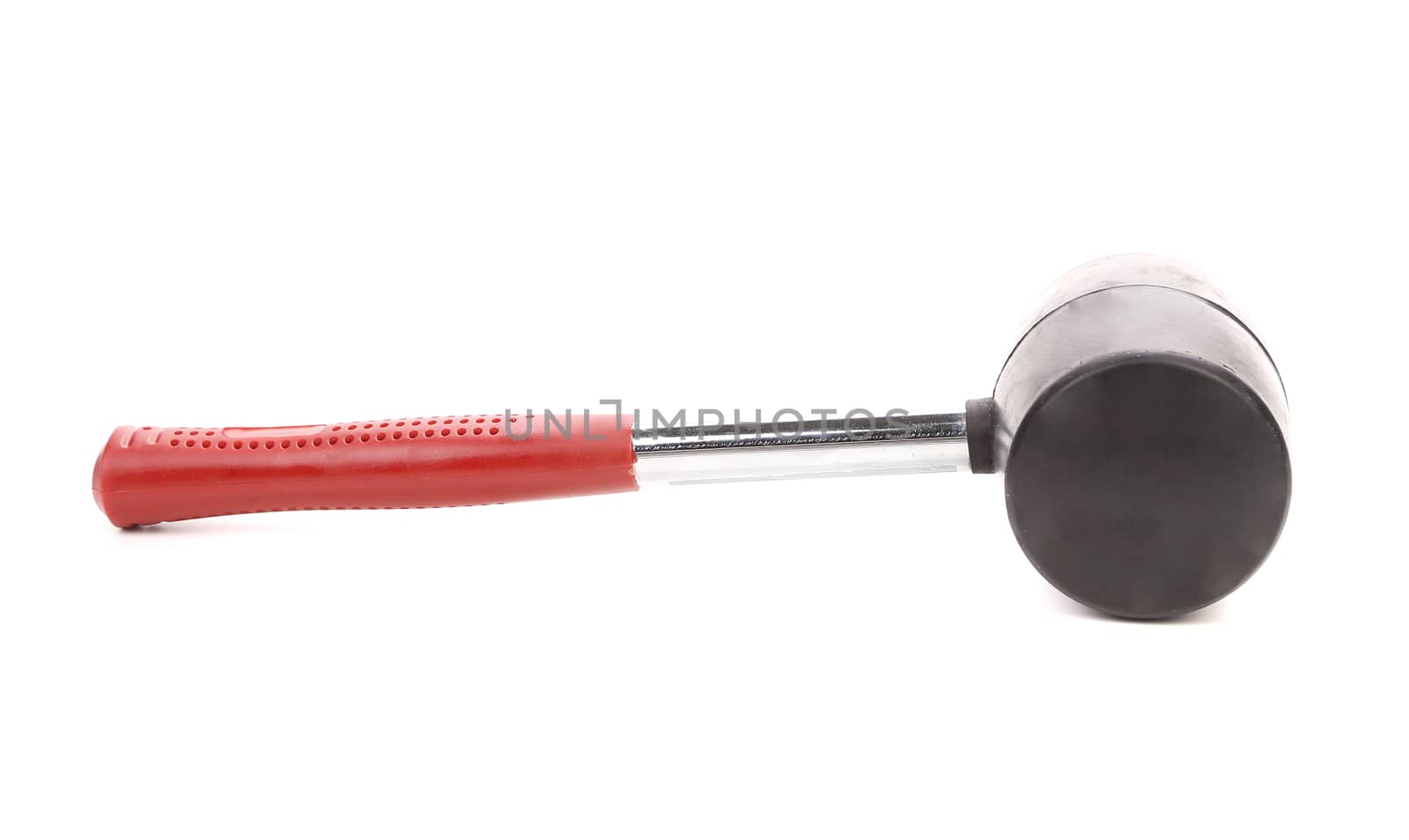 Black rubber mallet. Isolated on a white background.