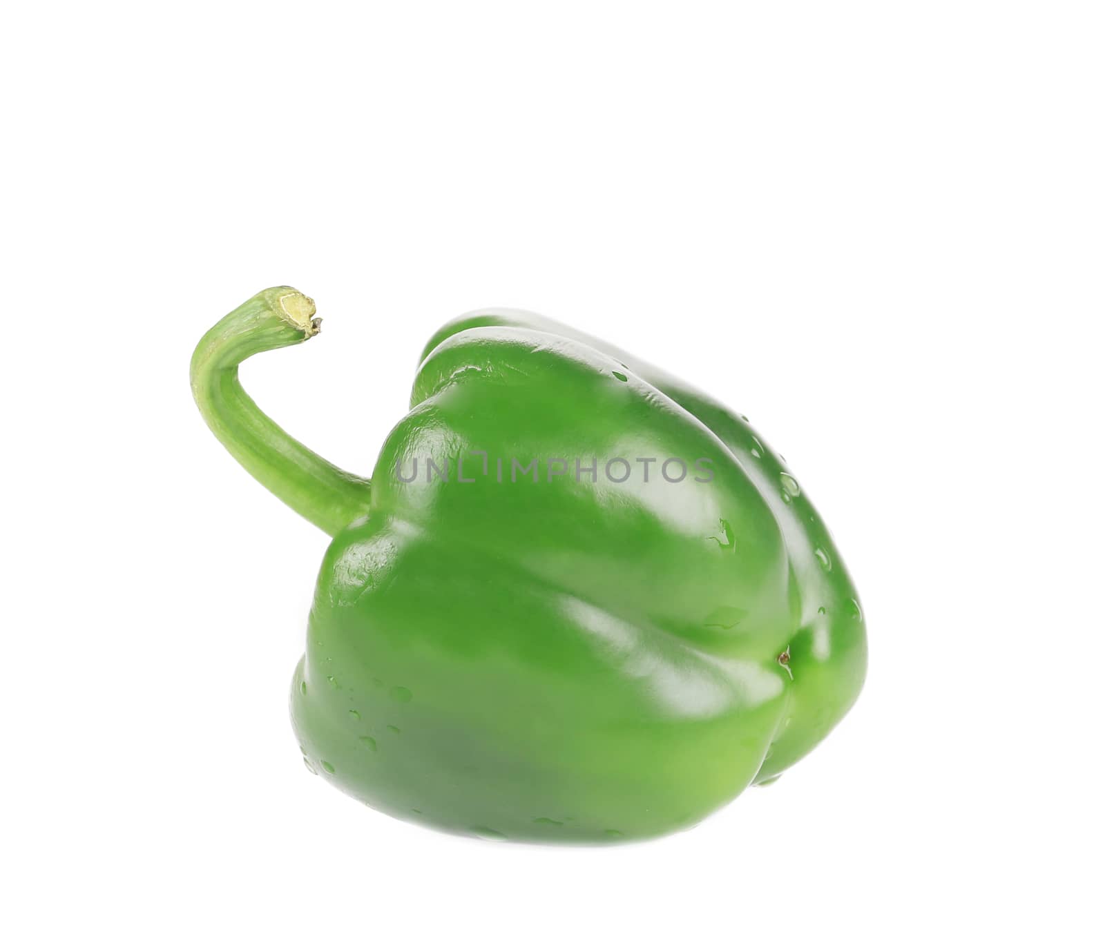 Sweet green pepper. Isolated on a white background.