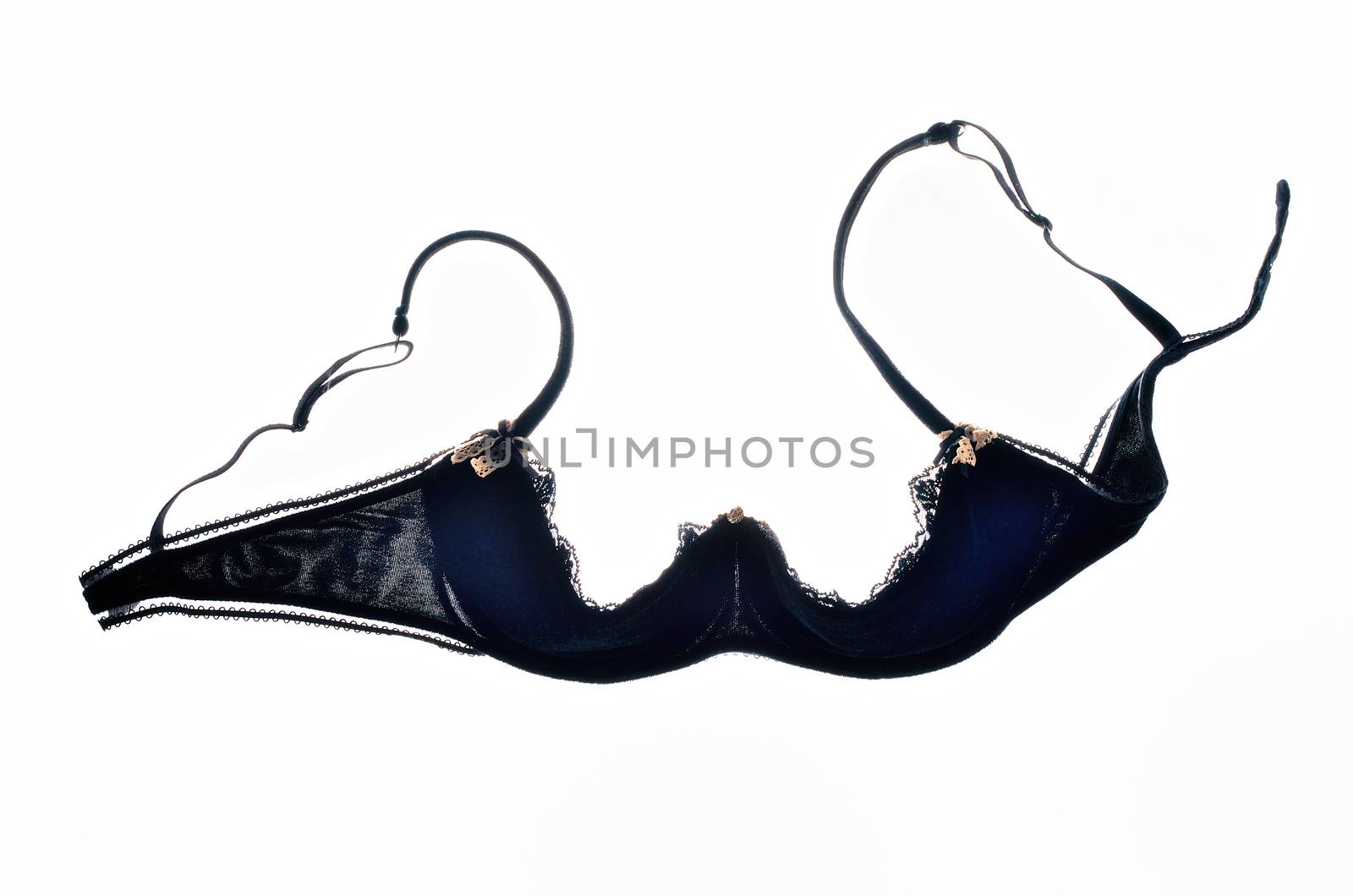 Black bra isolated on white background