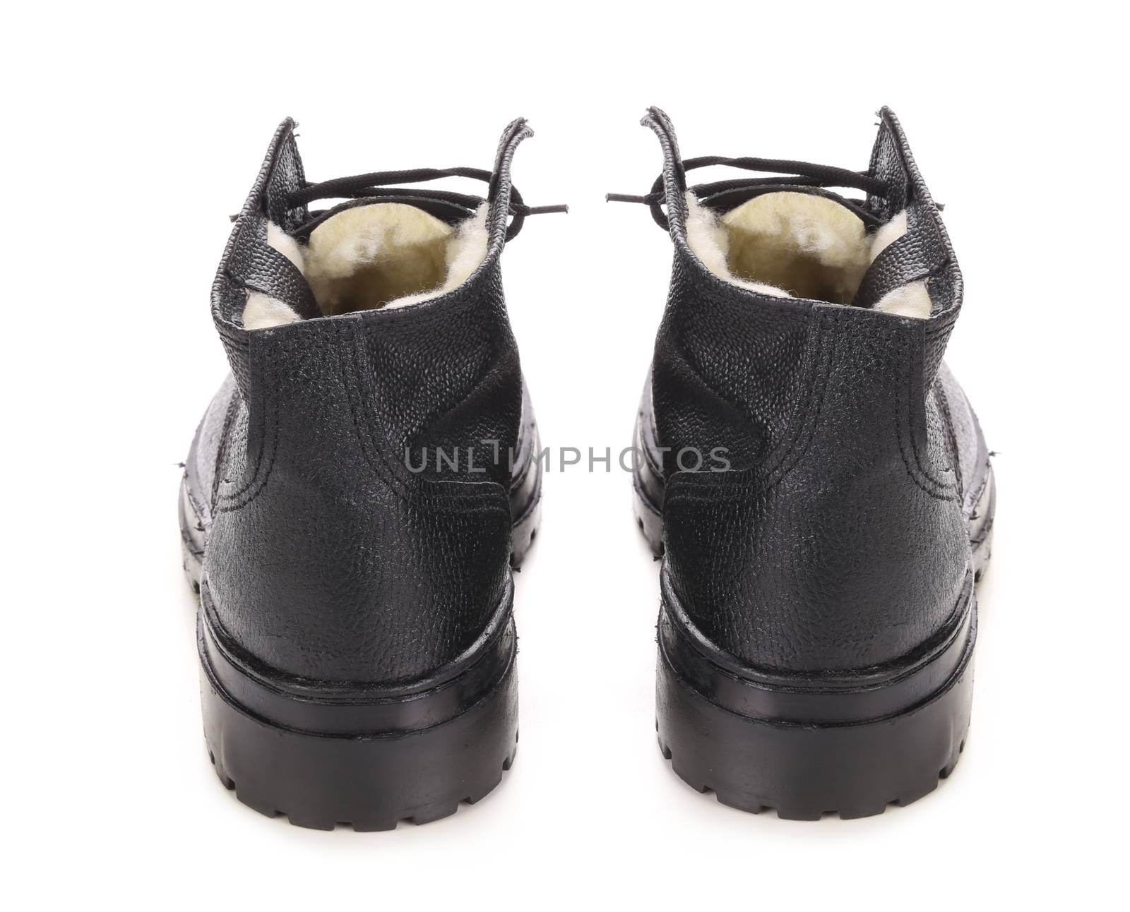 Black men's shoes. Isolated on a white background.