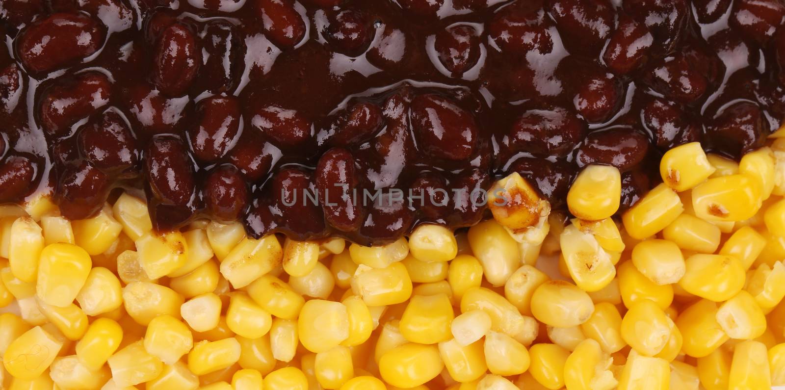 Beans salad. Isolated on a white background.